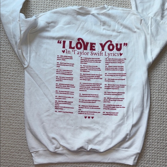 Taylor Swift Tops - Taylor Swift Lyrics Sweatshirt